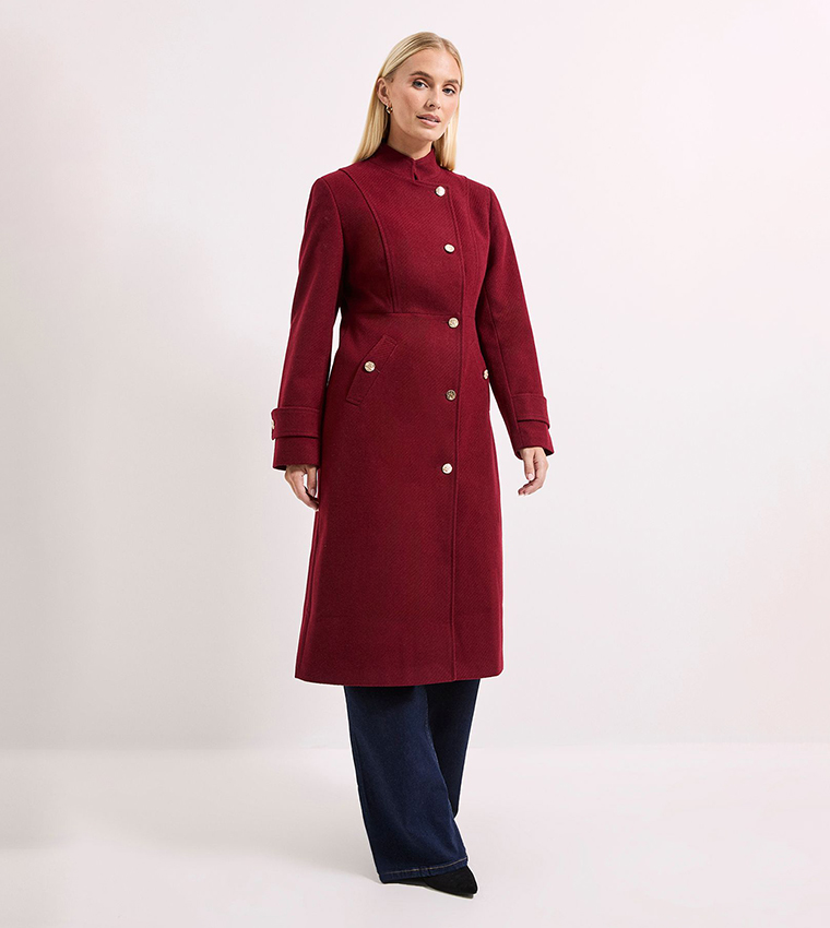 Military Wrap Button Up Coat