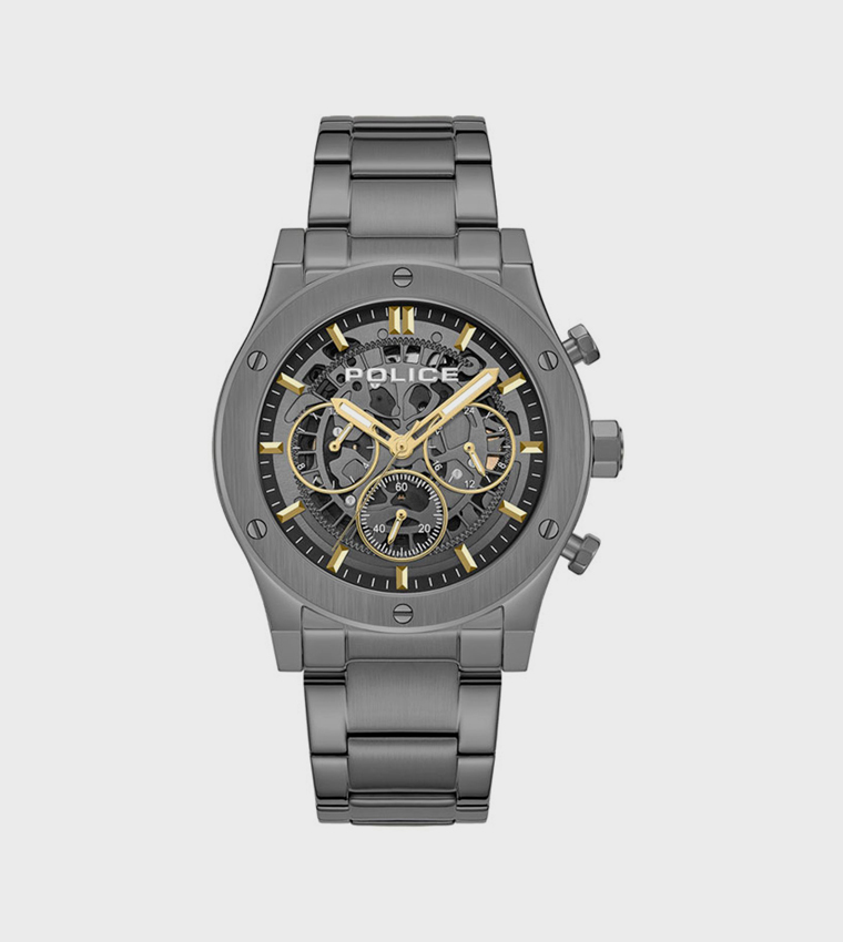 KNOTTY Gunmetal Dial Stainless Steel Strap Multifunction Watch