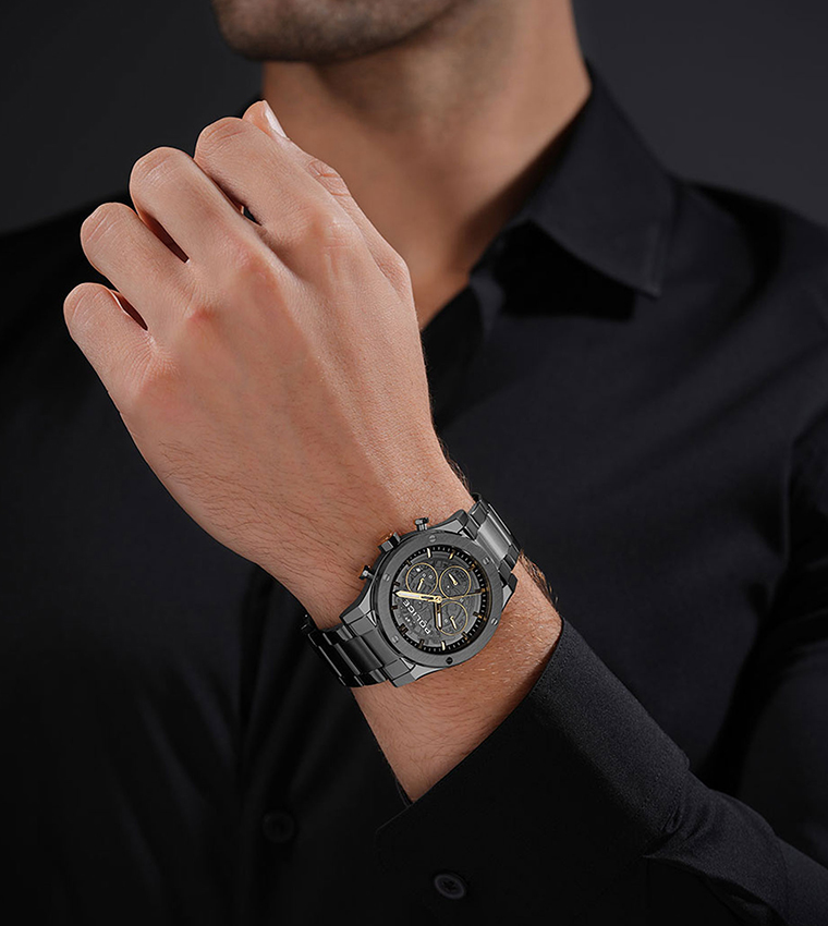 KNOTTY Gunmetal Dial Stainless Steel Strap Multifunction Watch