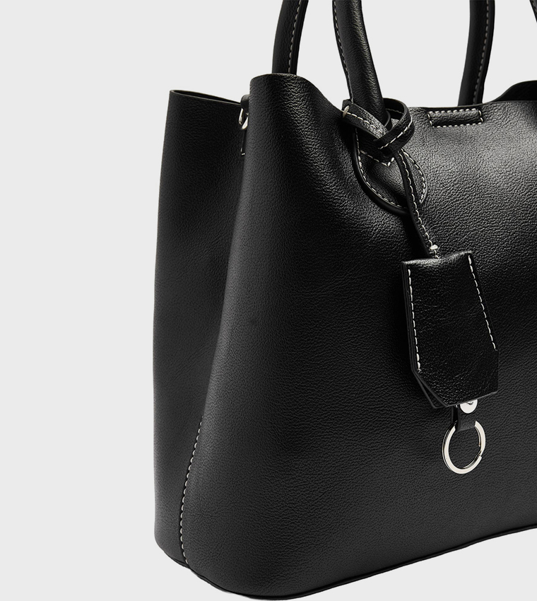 Textured Satchel Bag