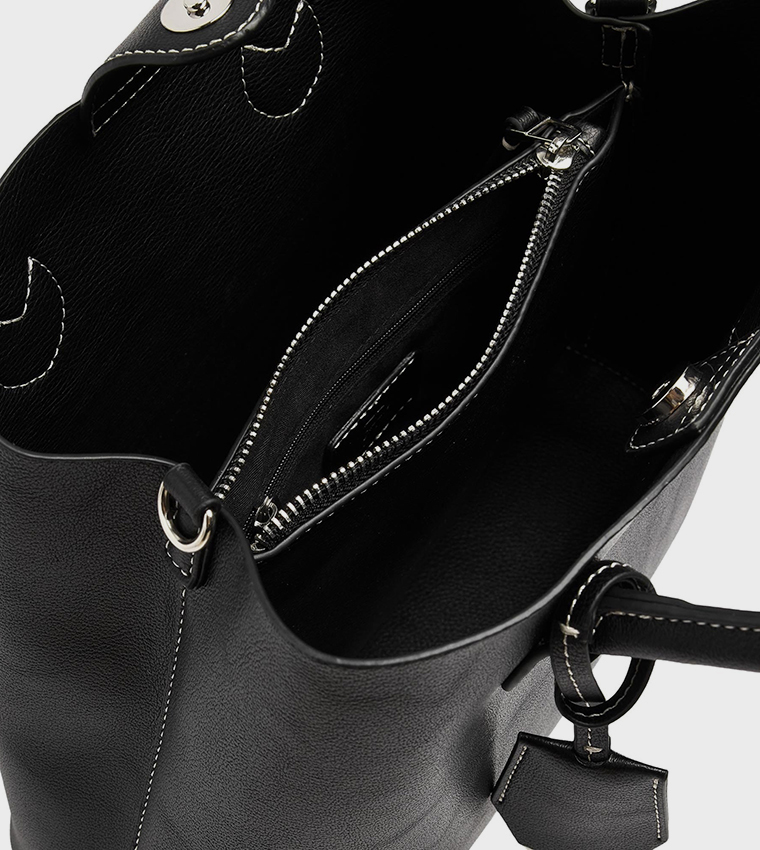 Textured Satchel Bag