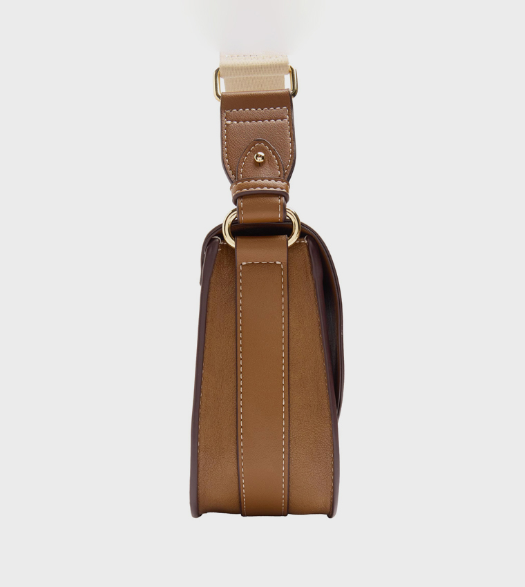 Solid Flap Crossbody Bag
