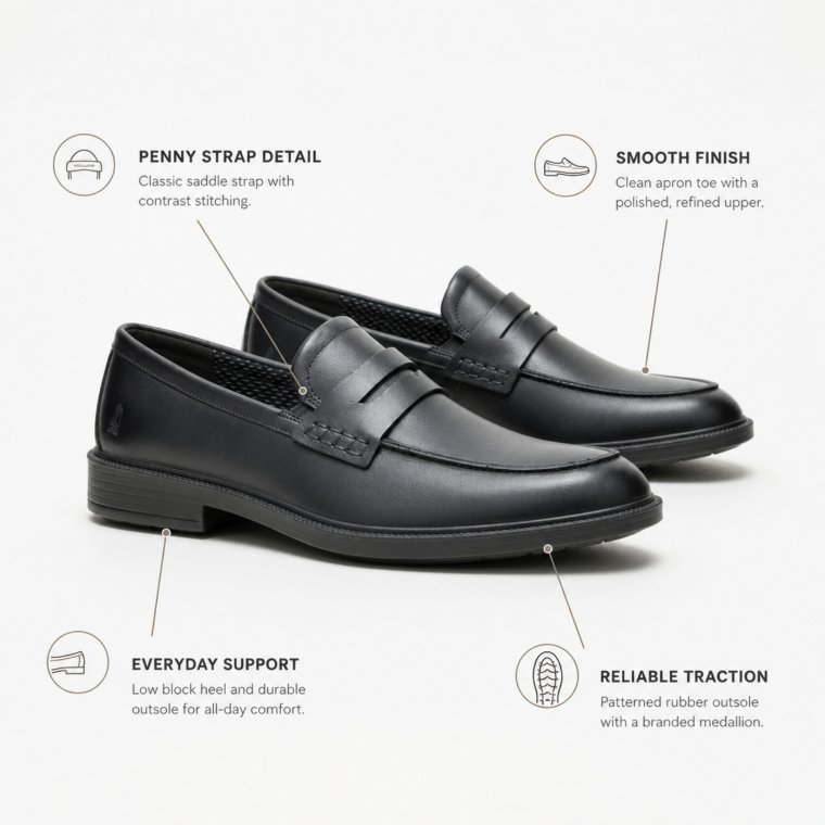 BANKER Logo Detail Penny Loafers