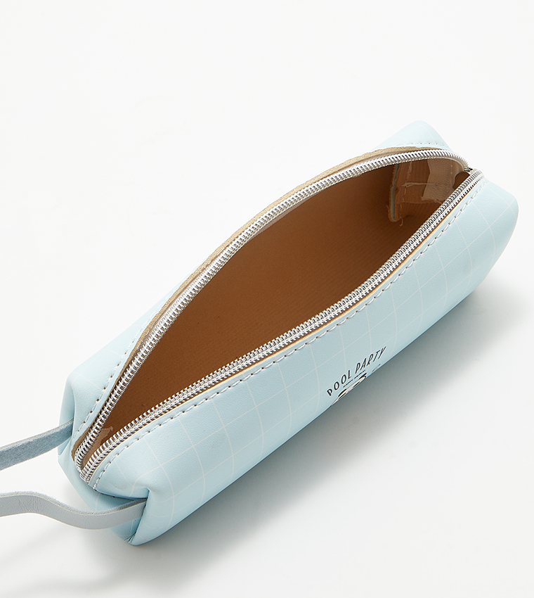 Print Detail Zippered Pencil Case