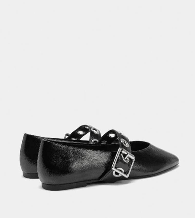 Textured Studs Mary Jane Shoes