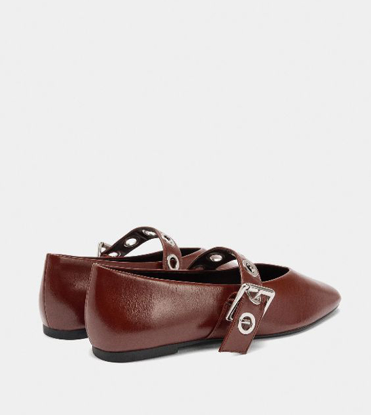 Textured Studs Mary Jane Shoes