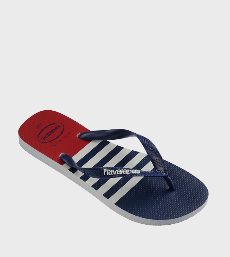 Top Nautical Color Block Flip-Flops