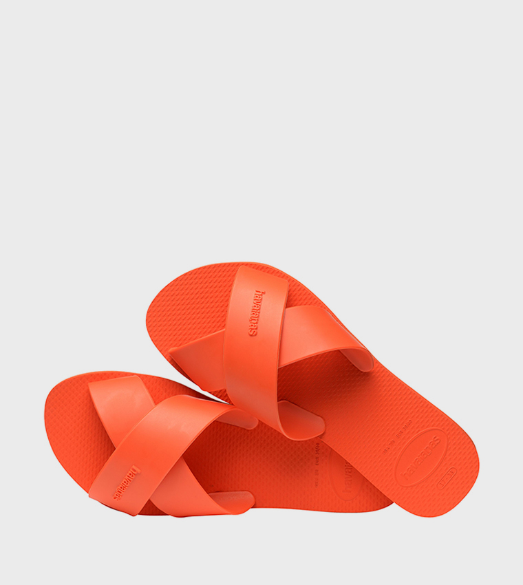 Aqua Criss-Cross Slide Sandals
