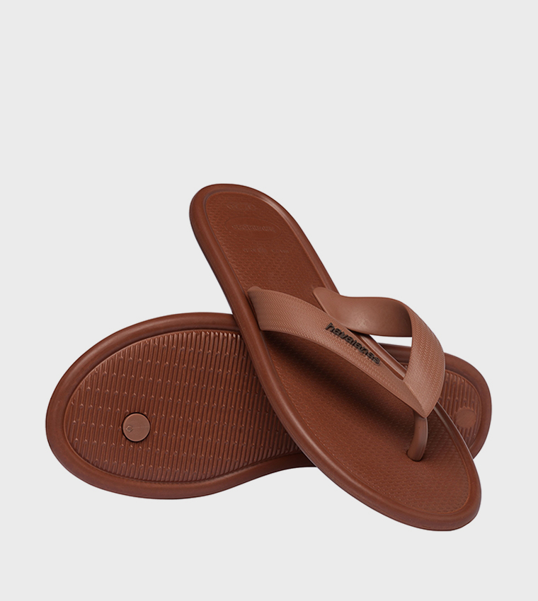 Puffed Up Logo Detail Flip-Flops