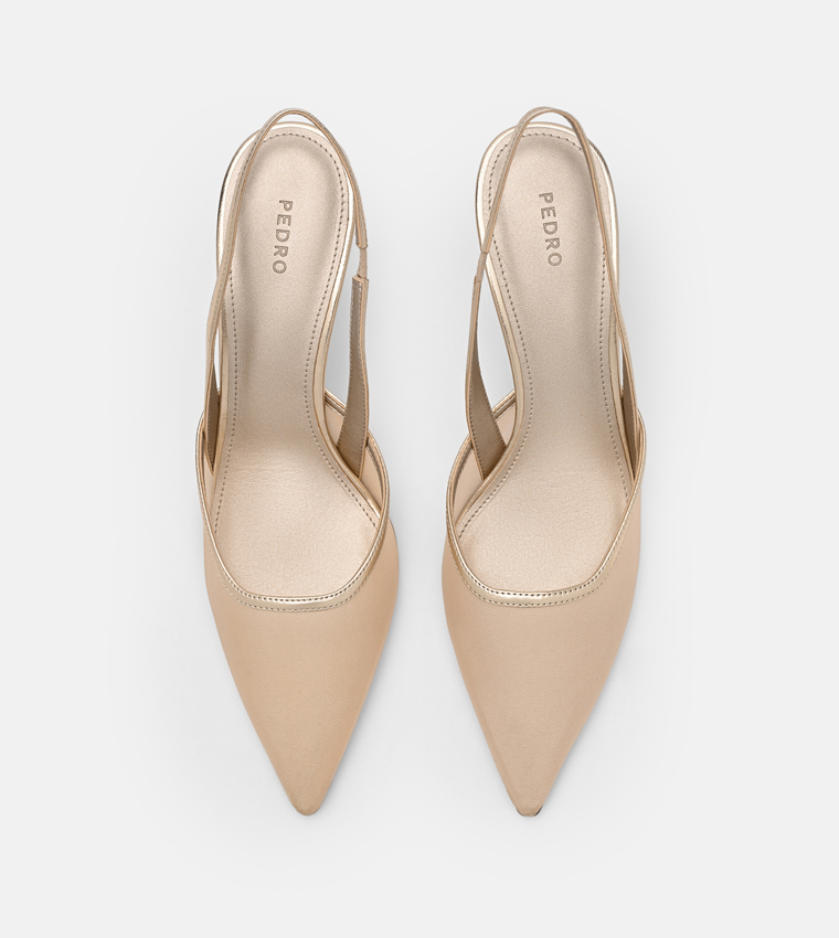 Mesh Slingback Heel Pumps