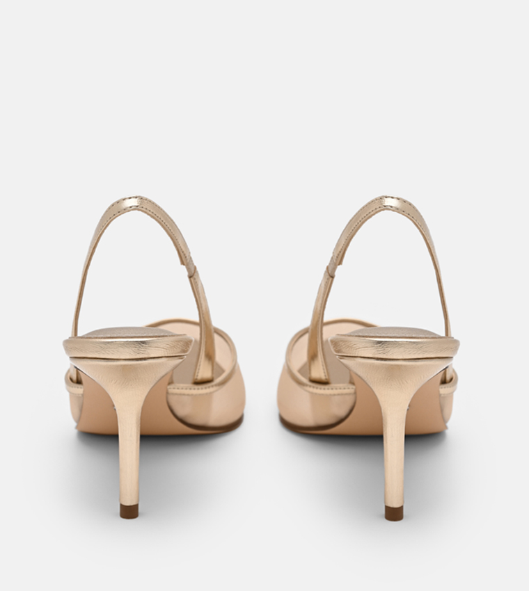 Mesh Slingback Heel Pumps