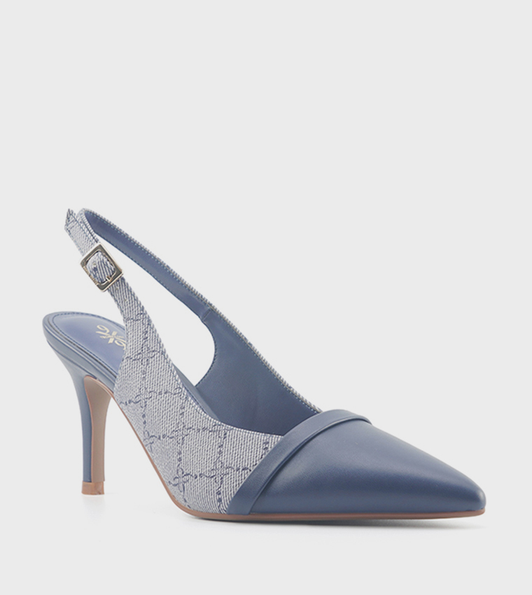 RAEN Logo Patterned Slingback Pumps