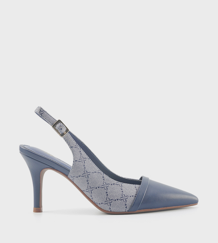 RAEN Logo Patterned Slingback Pumps