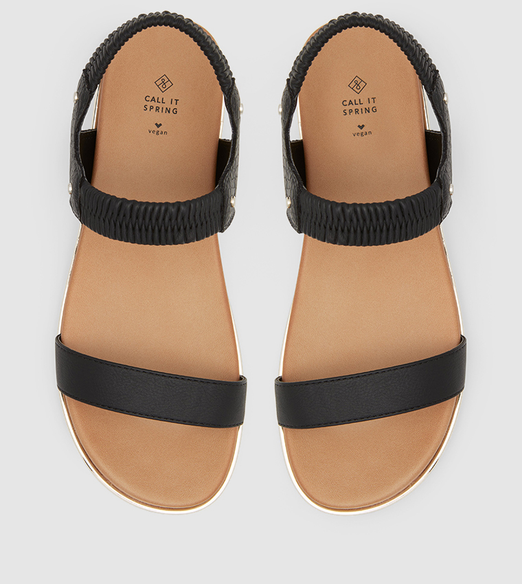 Call it Spring  Flat Sandals - Black Flat Sandals