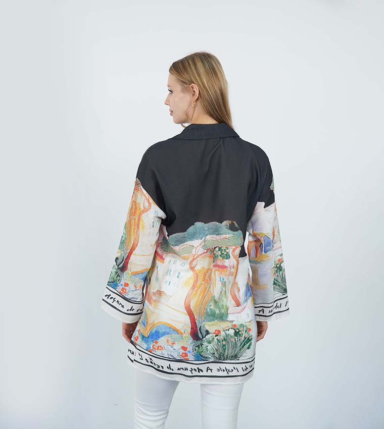 Artistic Printed Long Sleeves Shirt Tunic