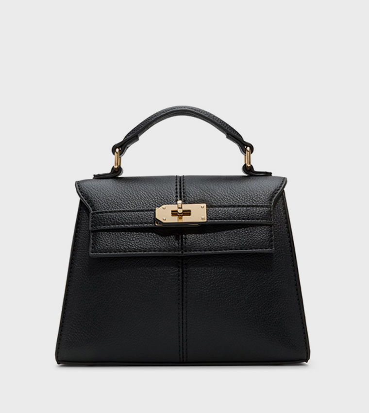 RIILEYY Textured Twist Lock Top Handle Bag