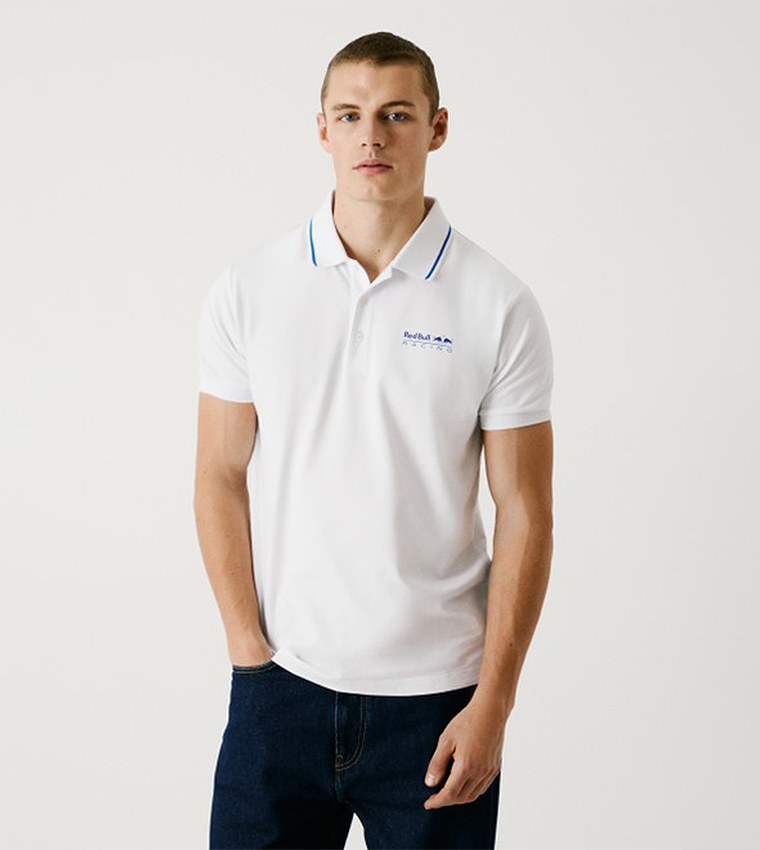Logo Printed Contrast Tipping Polo T-Shirt