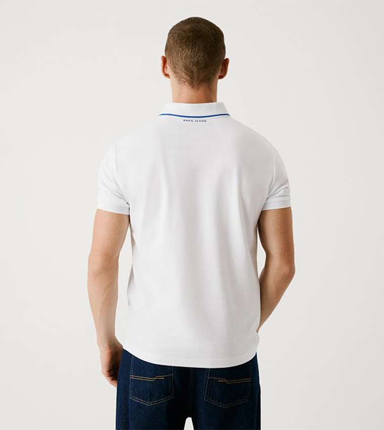Logo Printed Contrast Tipping Polo T-Shirt
