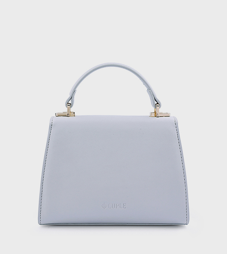 ELEGANT Textured Flap Top-Handle Bag