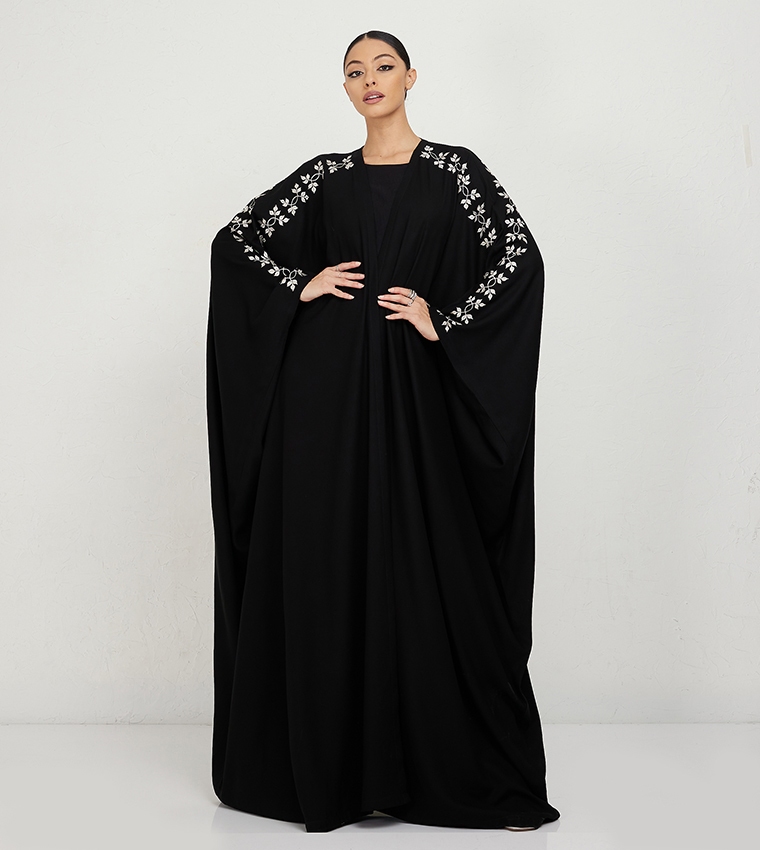 Embroidered Batwing Sleeves Abaya