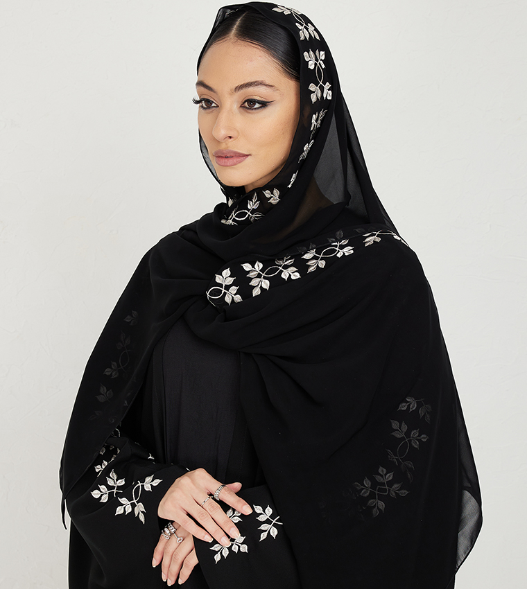 Embroidered Batwing Sleeves Abaya