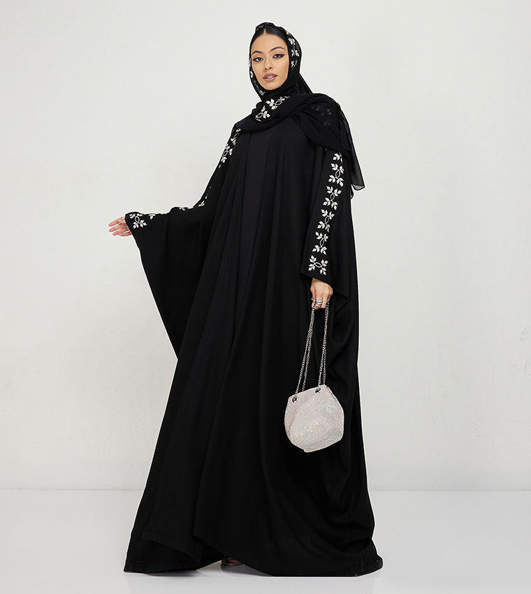 Embroidered Batwing Sleeves Abaya