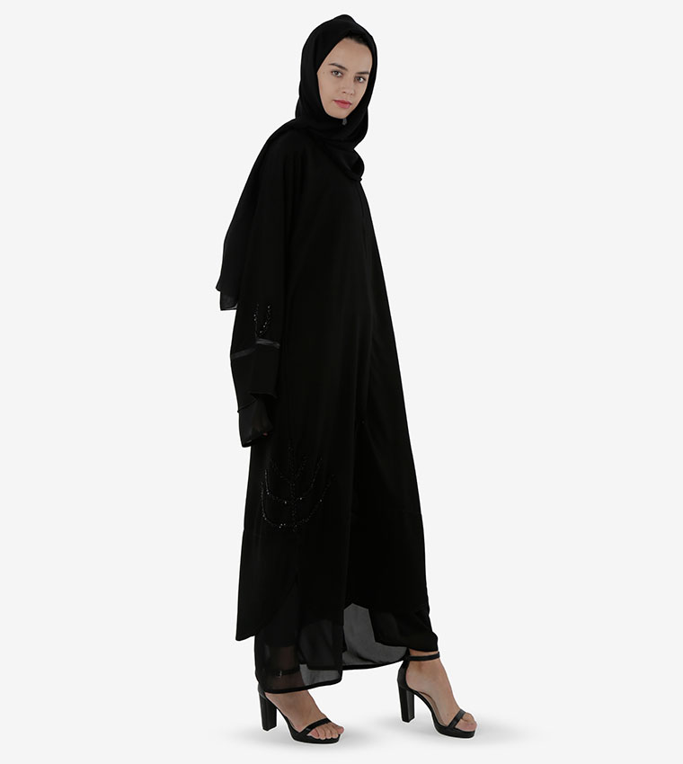 Open Front V-Neck Abaya