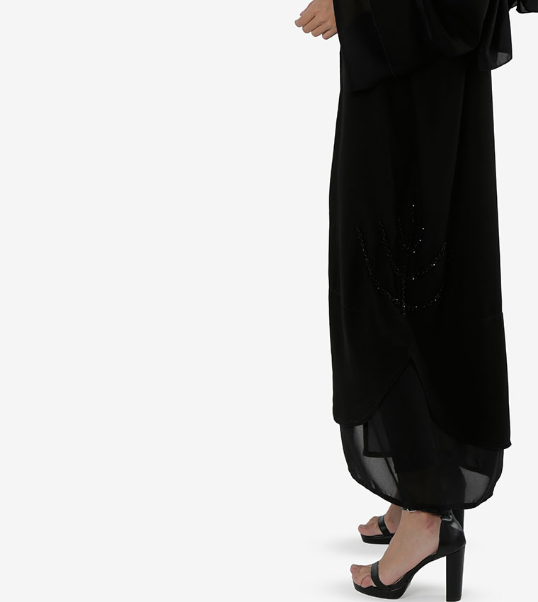 Open Front V-Neck Abaya