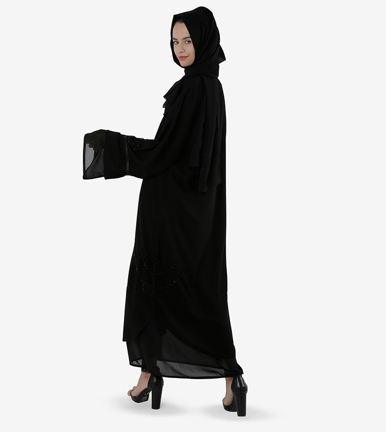 Open Front V-Neck Abaya