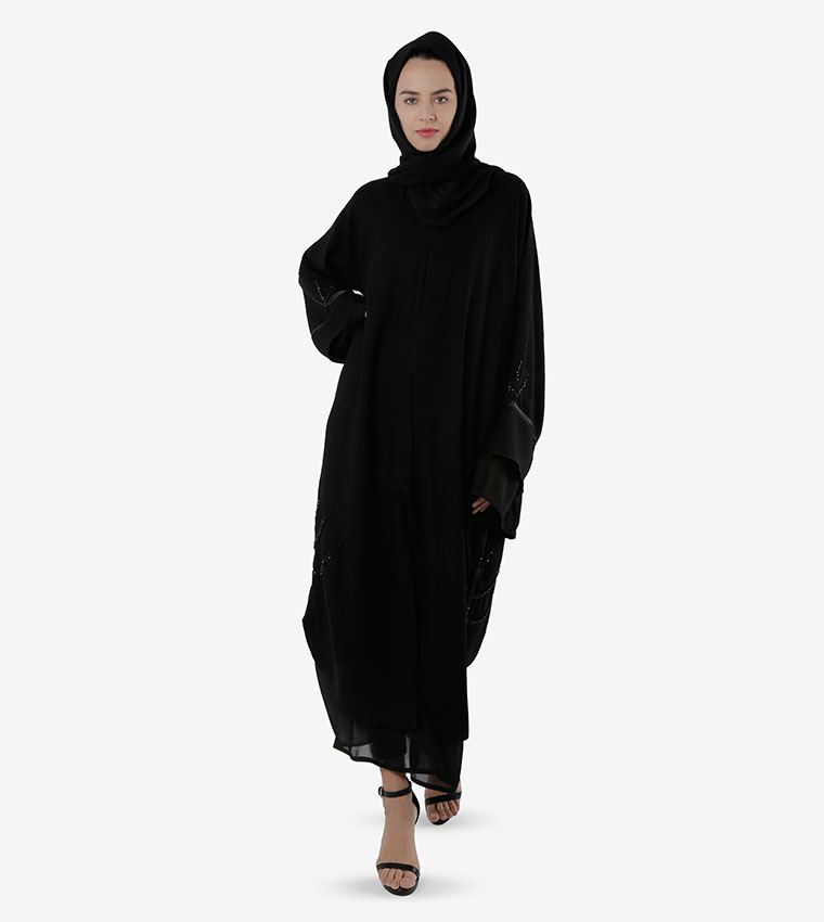 Open Front V-Neck Abaya