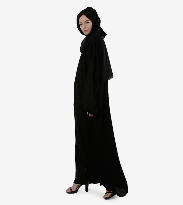 Embroidered Front Open Long Sleeves Abaya