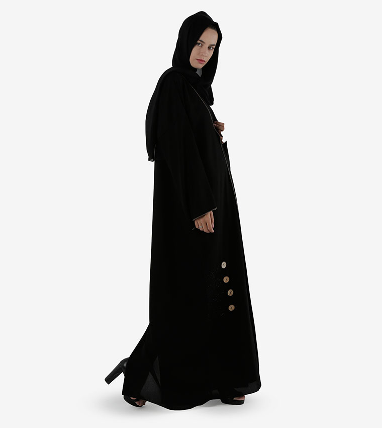 Button Detail Long Sleeves Abaya