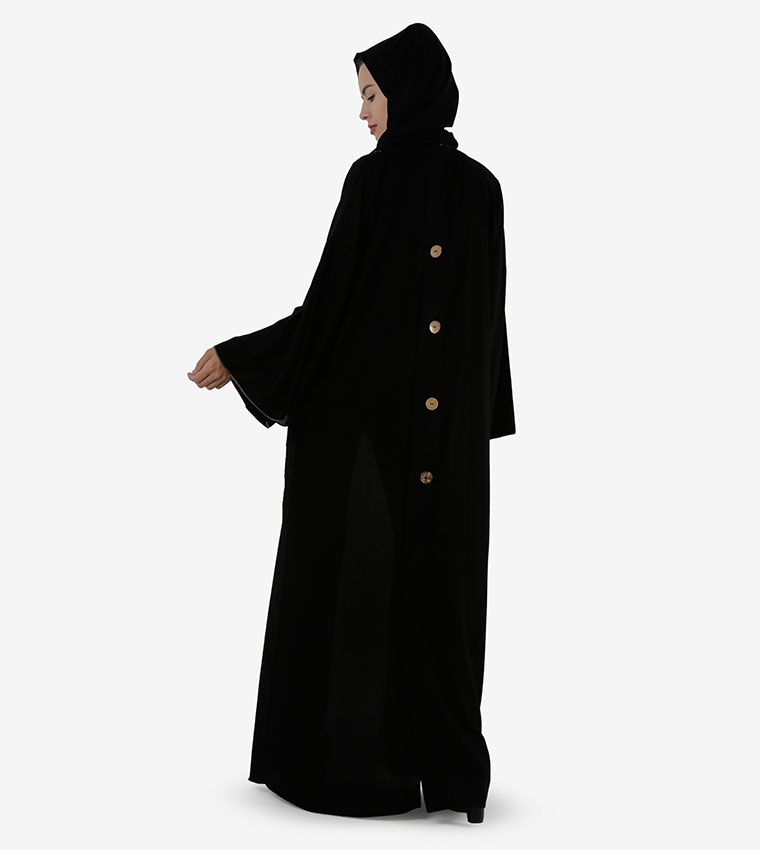 Button Detail Long Sleeves Abaya