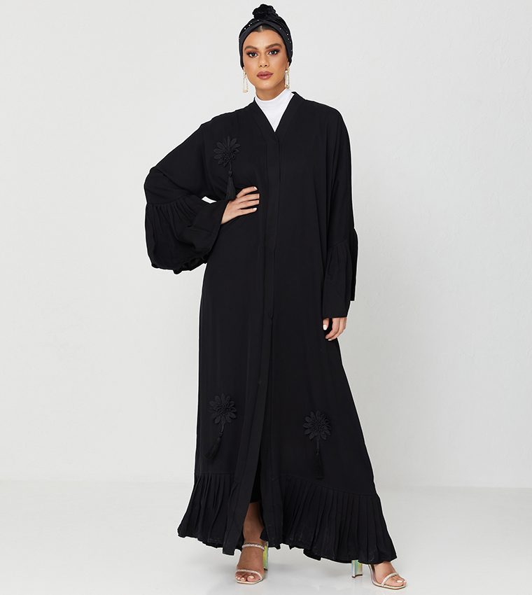 Abaya With Embroidery Work-Black