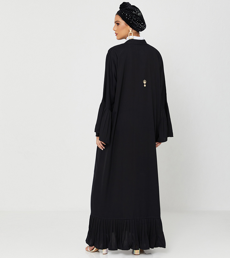Abaya With Embroidery Work-Black