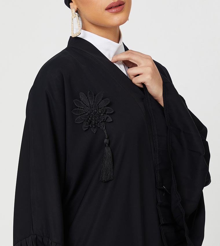 Abaya With Embroidery Work-Black