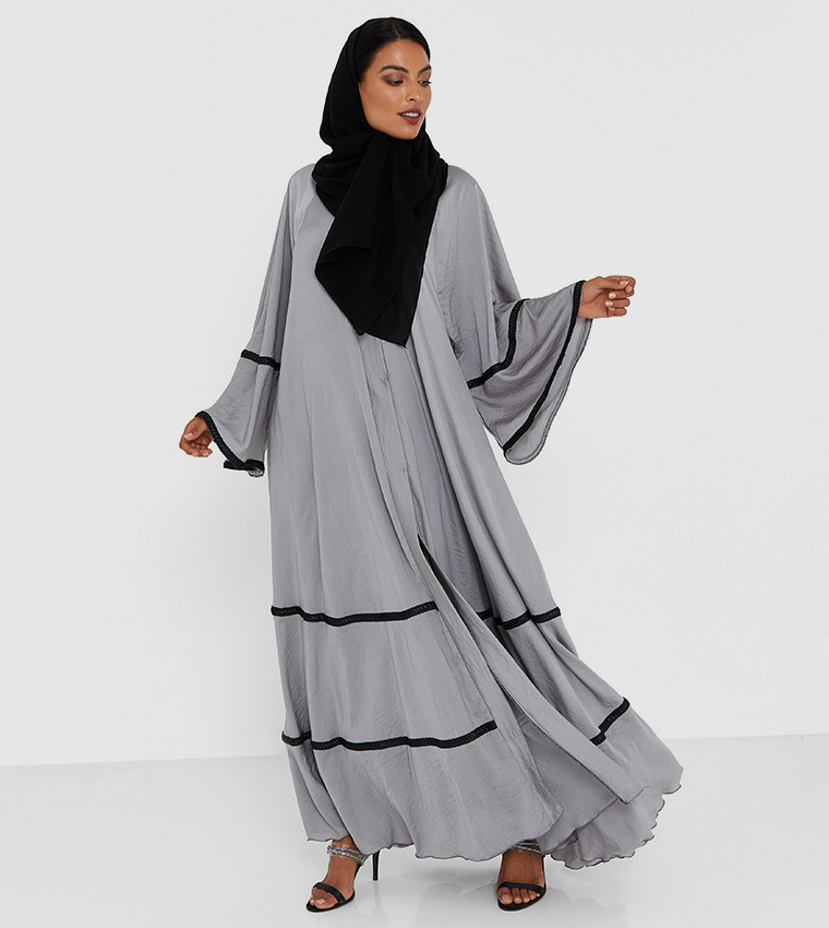 Colour Block Long Sleeve Abaya