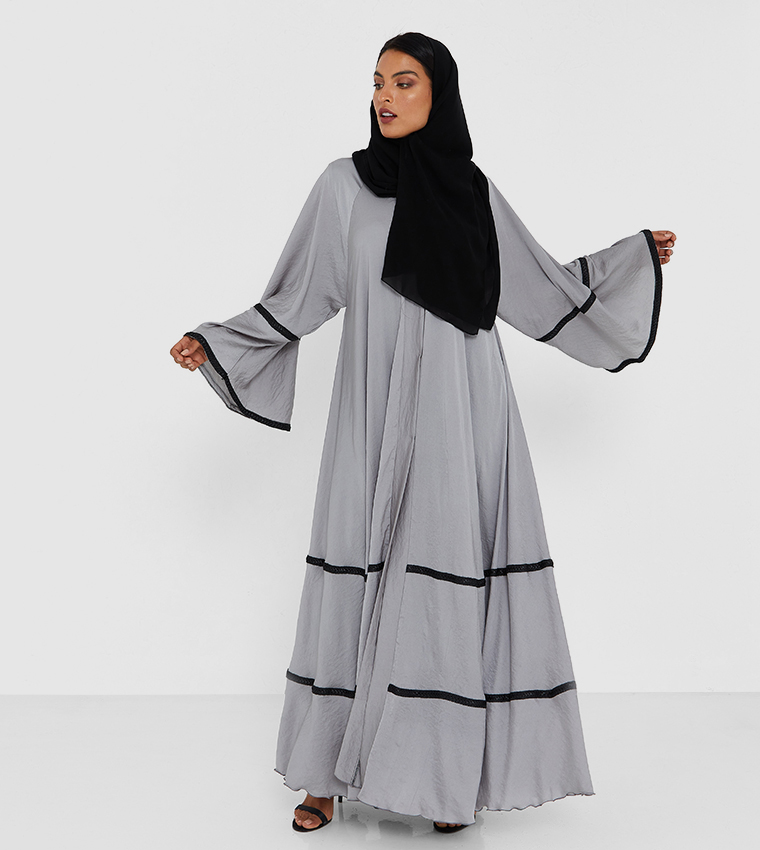 Colour Block Long Sleeve Abaya