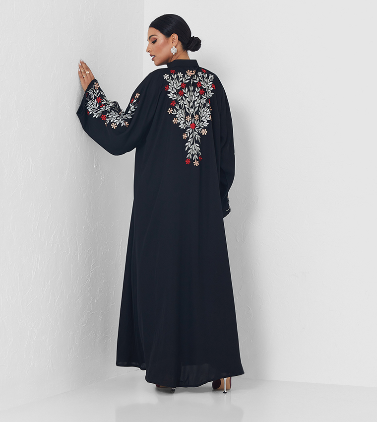 Print Detail Long Sleeves Abaya