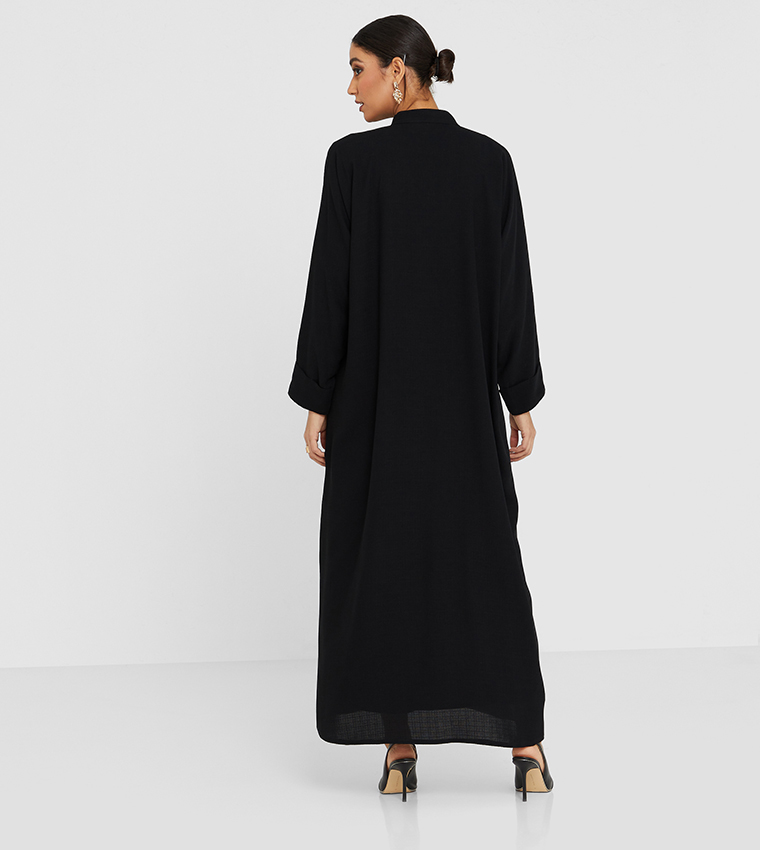 Solid Long Sleeves Abaya 