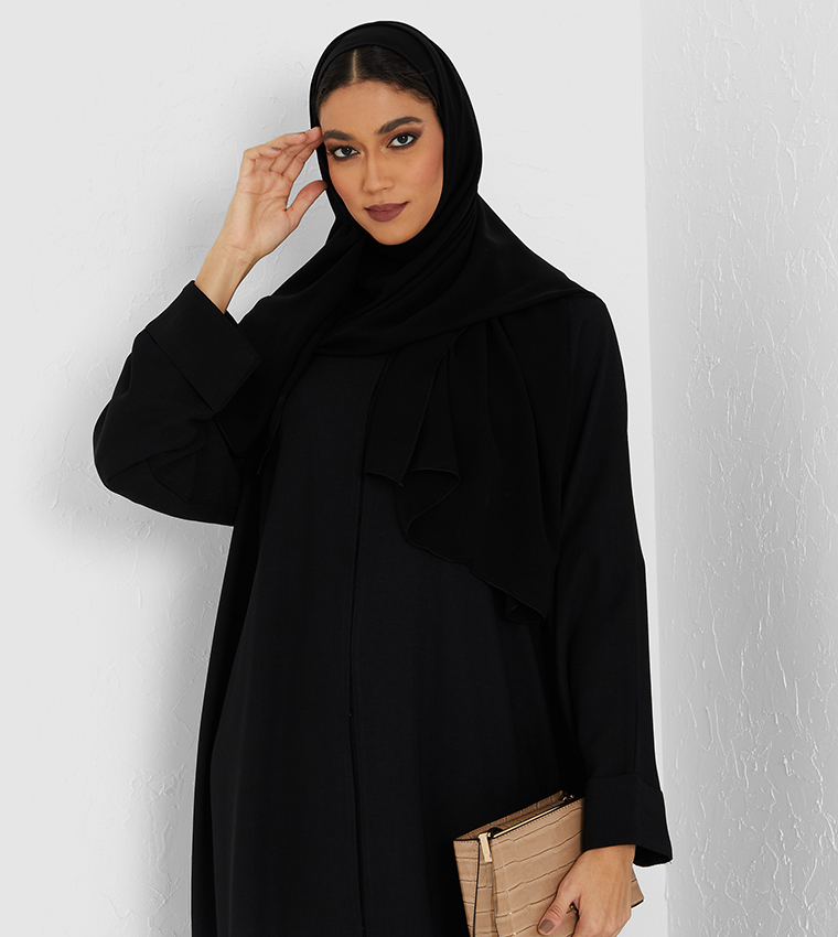 Solid Long Sleeves Abaya 