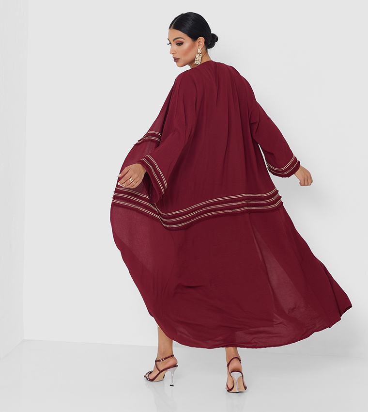 Frills Detailed Long Sleeve Abaya