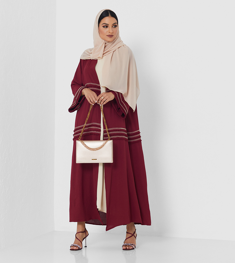 Frills Detailed Long Sleeve Abaya