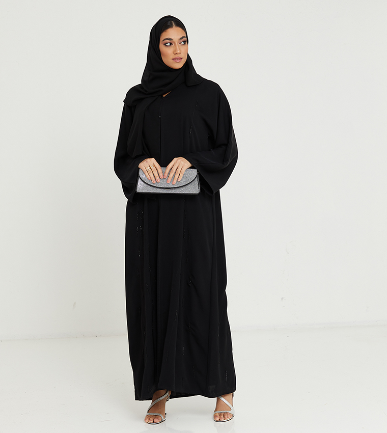 عباية مشكوكة بالحجر الأسود بالكامل
