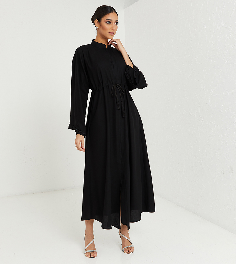 Stone Detailed And Laise Design Abaya