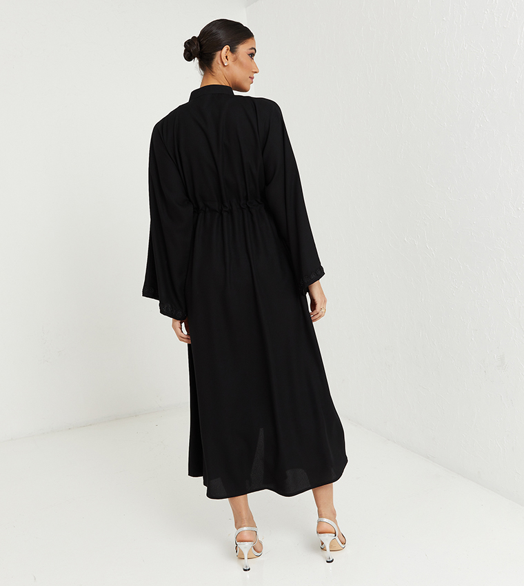 Stone Detailed And Laise Design Abaya