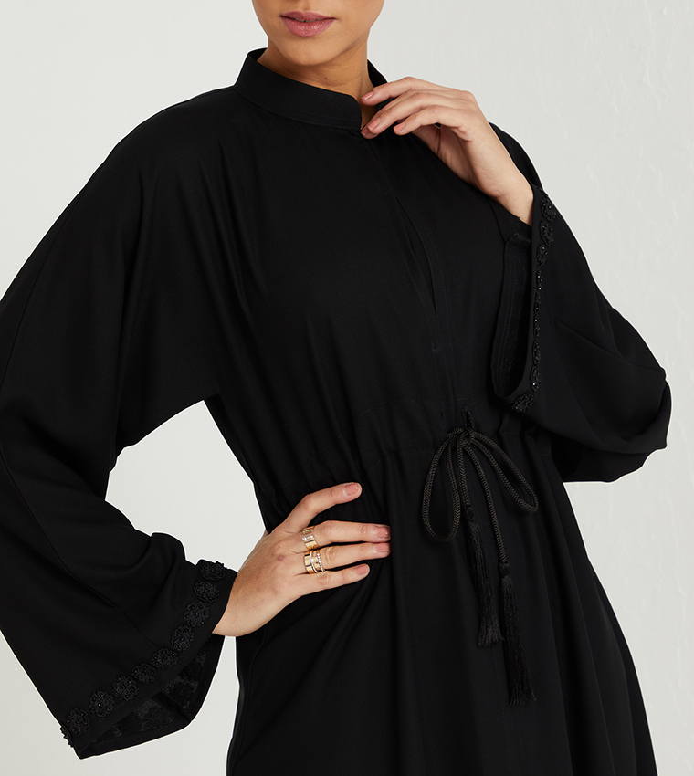 Stone Detailed And Laise Design Abaya