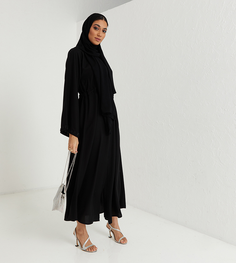 Stone Detailed And Laise Design Abaya