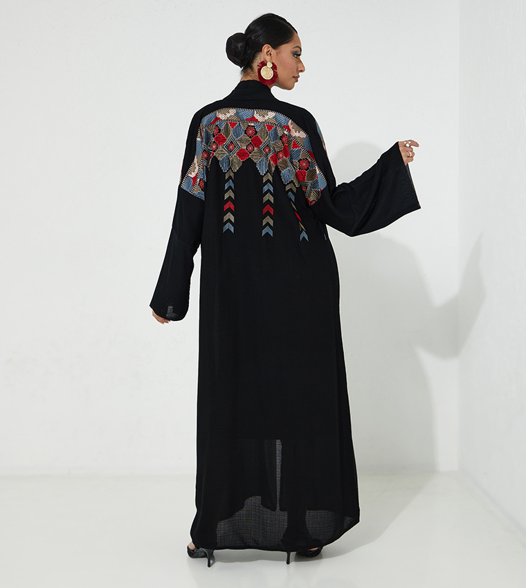 Embroidered Flare Sleeve Abaya