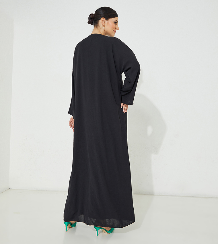 Hand Embroidered Flared Abaya